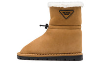 PRADA Blow Shearling Boot Brown Leather