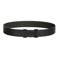 HERMES Calfskin Leather Belts Unisex Black/Orange Width: 3.8cm