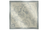 HERMES Silk Scarves Women's Light Gray