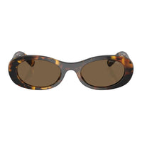 MIU MIU Acetate Oval Sunglasses Women's Brown
