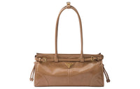 PRADA Leather Handbag Shoulder Bag Medium Size Women's Cameo Brown