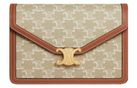 CELINE Cow Leather Shoulder Bag, Crossbody Bag Regular Women's Greige