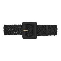 SAINT LAURENT Calfskin Brass Leather Belts Women's Black Width 6CM