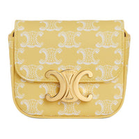 CELINE Canvas With Calfskin Shoulder Bag Crossbody Bag Mini Women's Bright Yellow