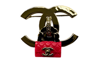CHANEL Brooches Unisex Gold/Red