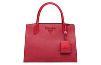 PRADA Cow Leather Crossbody Bag Women's Red