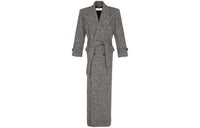 SAINT LAURENT Coats Women's Gray White