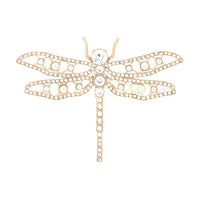 DIOR Resin Pearl Crystal Metal Brooches Women's White