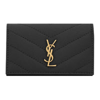 SAINT LAURENT CASSANDRE Calfskin Key Pouch Women's Black