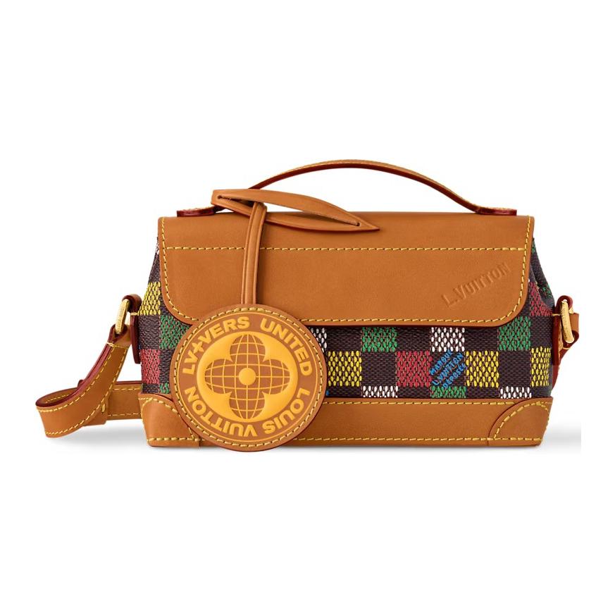 LOUIS VUITTON Steamer LVers Damier Ebene Coated Canvas Shoulder Bag Crossbody Bag Handbag Mini Men's Brown & Multicolor