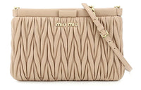 MIU MIU Nappa Leather Quality Handheld Crossbody Bag Shoulder Bag Unisex Pink