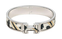 HERMES Enamel Palladium-Plated Metal Bangles Women's Multicolor