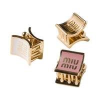 MIU MIU Metal Hair Clips Women's Gold