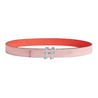 HERMES Calfskin Leather Belts Women's Pink Width 2.4CM