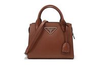 PRADA Cow Leather Shoulder Bag Crossbody Bag Handbag Women's Cognac
