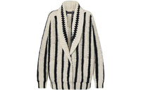 LOUIS VUITTON Vertical Stripes Shawl Collar Cardigan