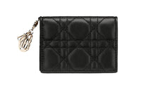 DIOR Lady Dior Sheepskin Card Holder Card Holder Women's Black