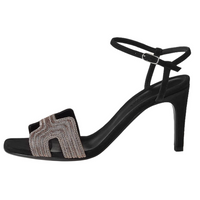 HERMES Heden Strap Sandals 8cm Women's Black