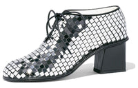 CHANEL Ankle Boots Women's Black White