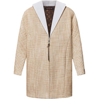LOUIS VUITTON Graphic Collar Oversized Tweed Coat