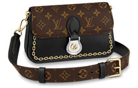 LOUIS VUITTON Leather Shoulder Bag Crossbody Bag Regular Women's Brown Black Monogram