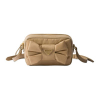 PRADA Re Nylon Recycled Nylon Shoulder Bag, Crossbody Bag Mini Women's Camel Brown