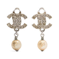 CHANEL 2000s CC logo Dangle Earrings