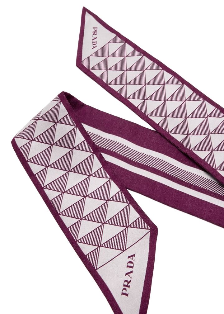 (WMNS) PRADA FW25 Jacquard Silk Scarf 'Purple' 1FF008-2C81-F0203