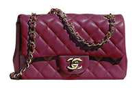 CHANEL Classic Flap CF Lambskin Shoulder Bag Crossbody Bag Mini Women's Fuchsia