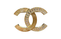 CHANEL Rhinestone Brooches Women's Gold
