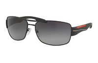 PRADA Metal Irregular Shape Sunglasses Men's Black
