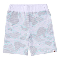 A Bathing Ape Text Code Camo Sweat Shorts 'White' 1I30-153-009-WHT