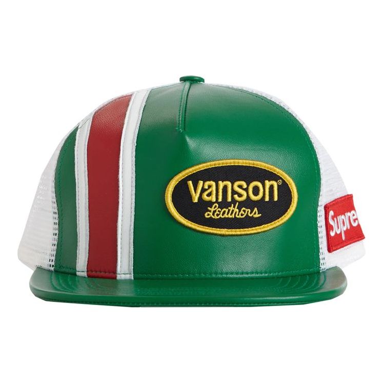 Supreme x Vanson Leathers Mesh Back 5-Panel 'Green White Red' SUP-SS20-256