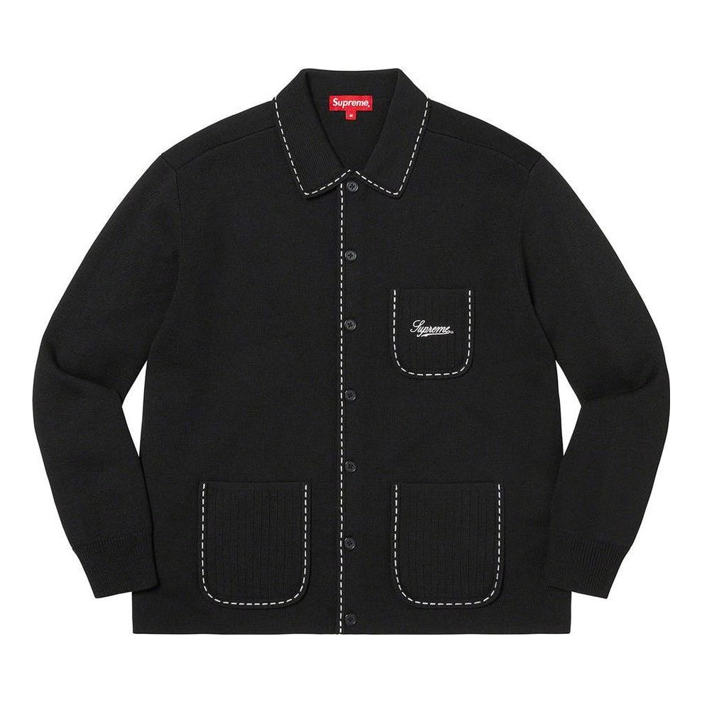 Supreme Contrast Stitch Button Up 'Black' SUP-FW22-199