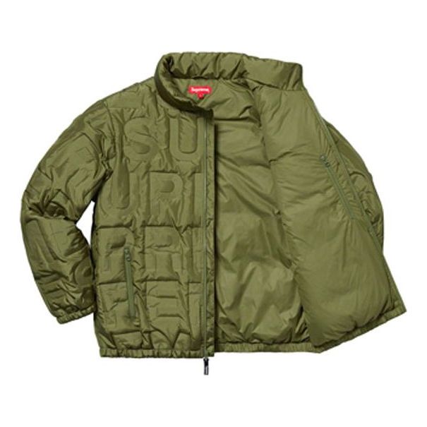 Supreme Bonded Logo Puffy Jacket 'Olive Green' SUP-SS19-018