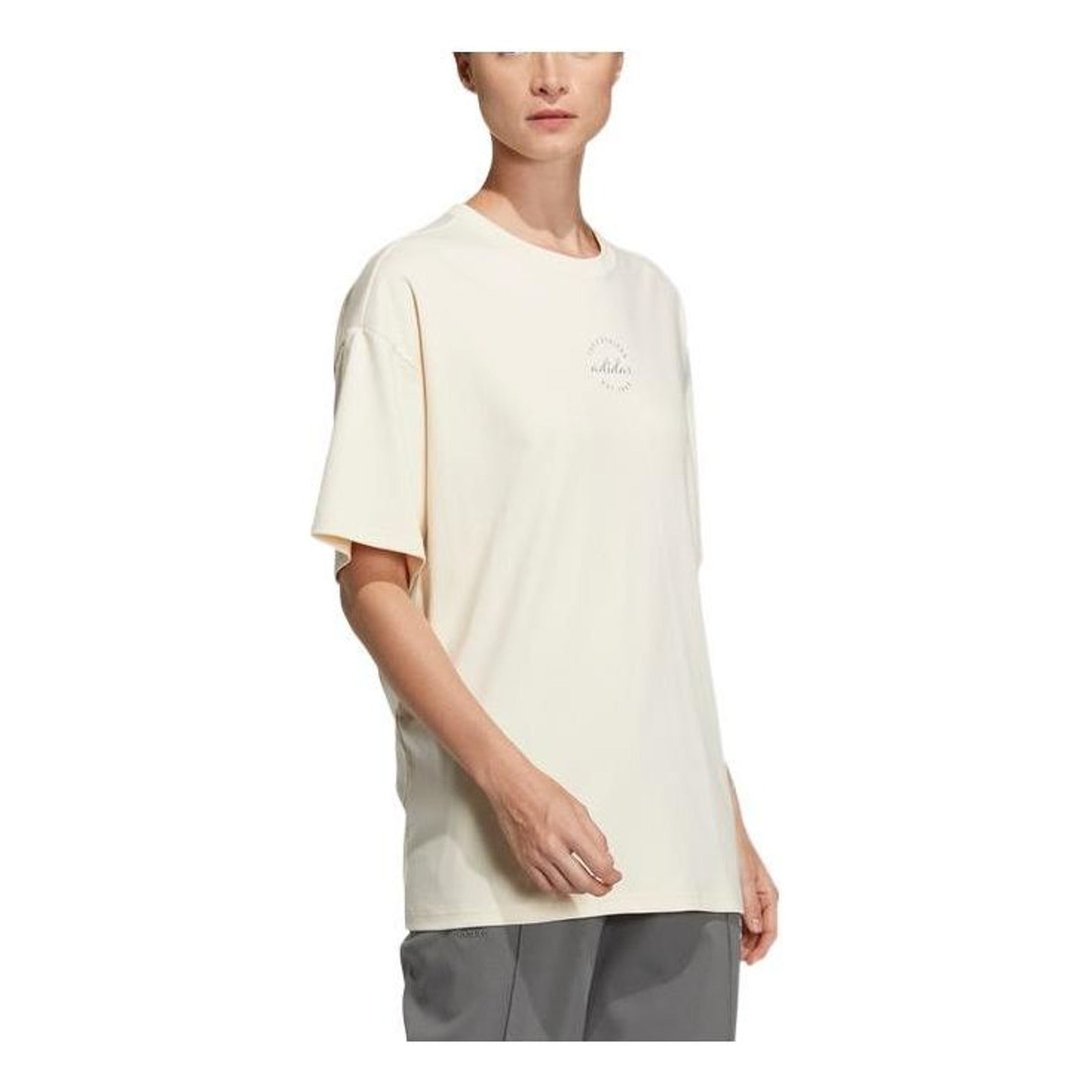 (WMNS) adidas T-Shirt Asia Sizing 'Beige' HZ7052
