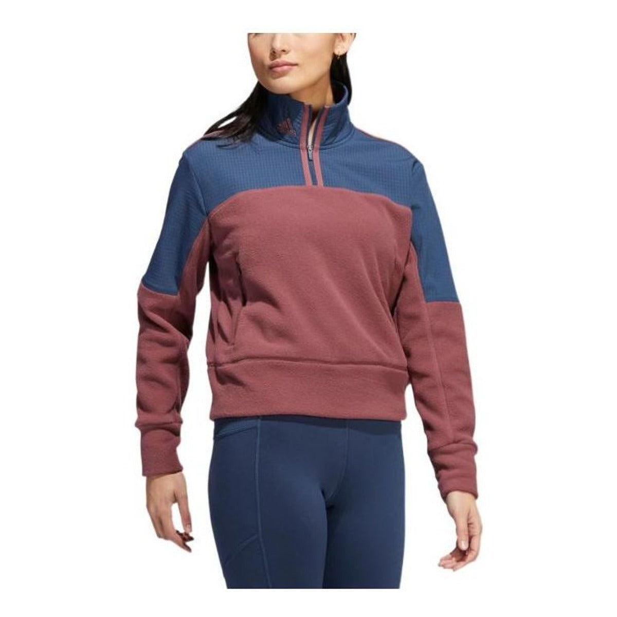 (WMNS) adidas 1/4-Zip Fleece Jacket Asia Sizing 'Burgundy Navy' HG6995