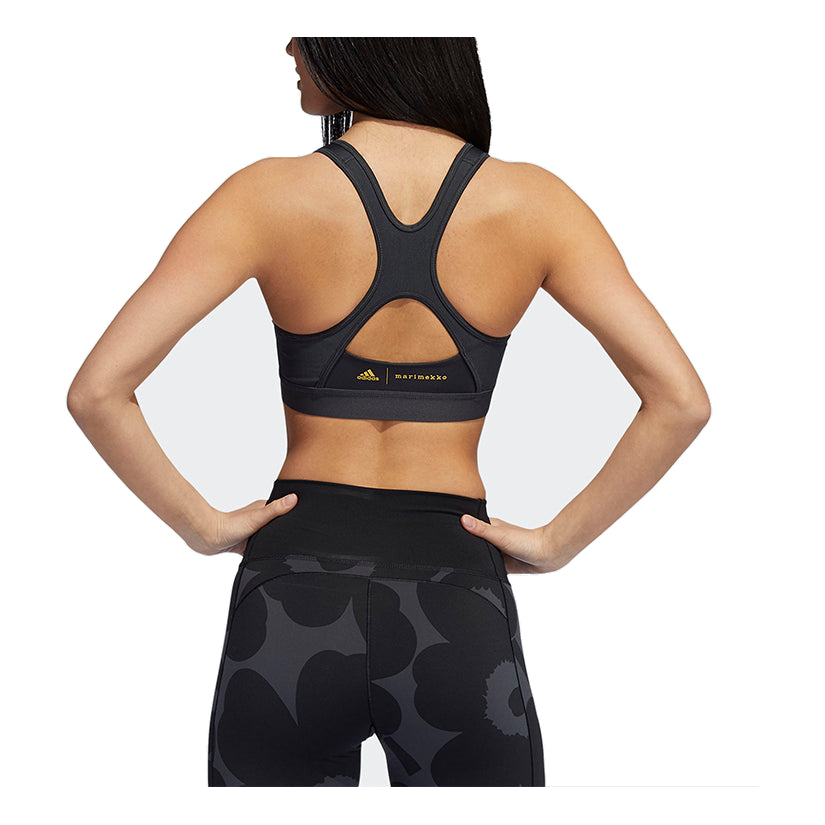 (WMNS) adidas x Marimekko Believe This Medium-Support Bra Asia Sizing 'Black' HA3376