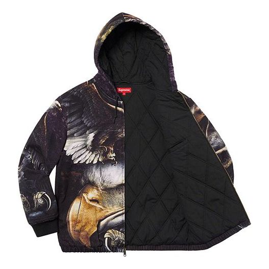 Supreme Eagle Hooded Work Jacket 'Black Yellow White' SUP-SS21-706