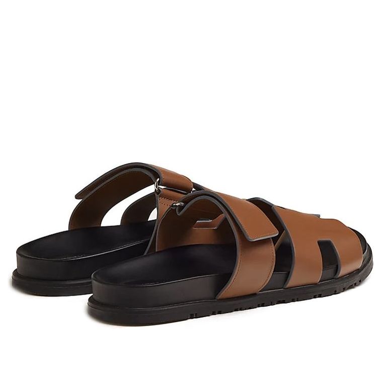 HERMES Chypre Sandals 'Naturel Black Calfskin' H222000Z-H43