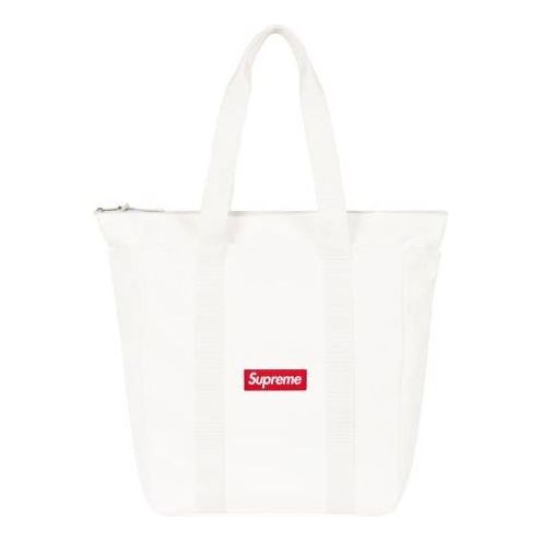 Supreme Canvas Tote 'White Red' SUP-FW21-052