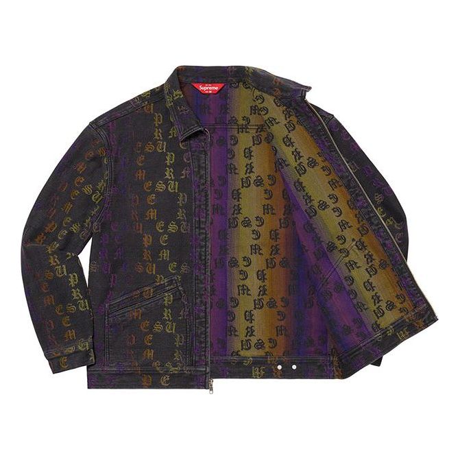 Supreme Gradient Jacquard Denim Work Jacket 'Black Purple Yellow' SUP-SS22-711