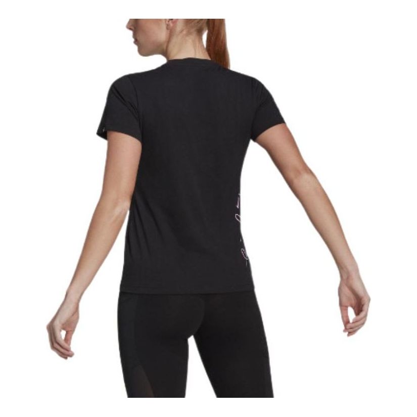 (WMNS) adidas Heart Graphic T-Shirt Asia Sizing 'Black White' GL6844