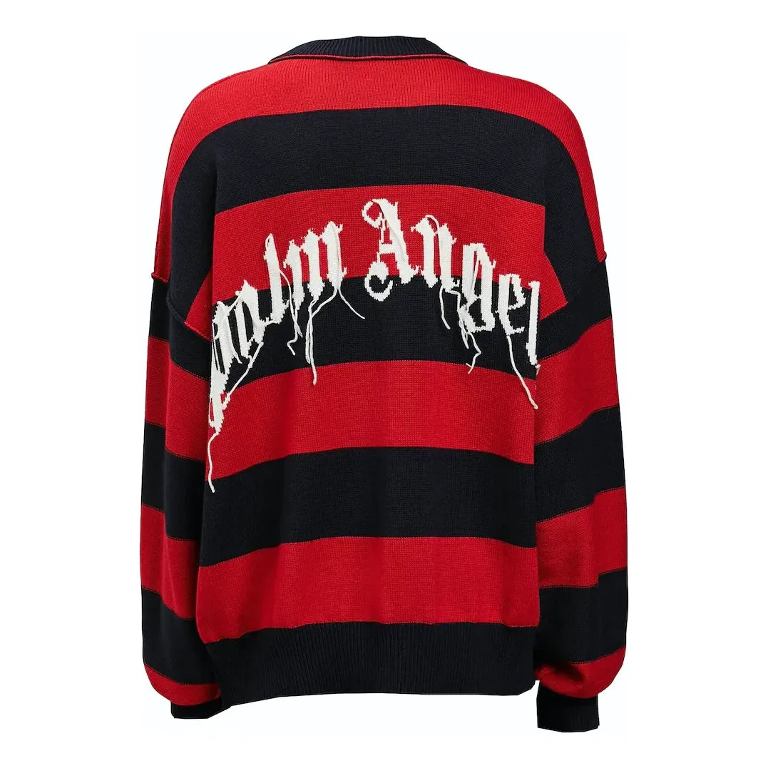 Palm Angels Bear Striped Sweater 'Navy Blue Red' PMHE007S22KNI0014660