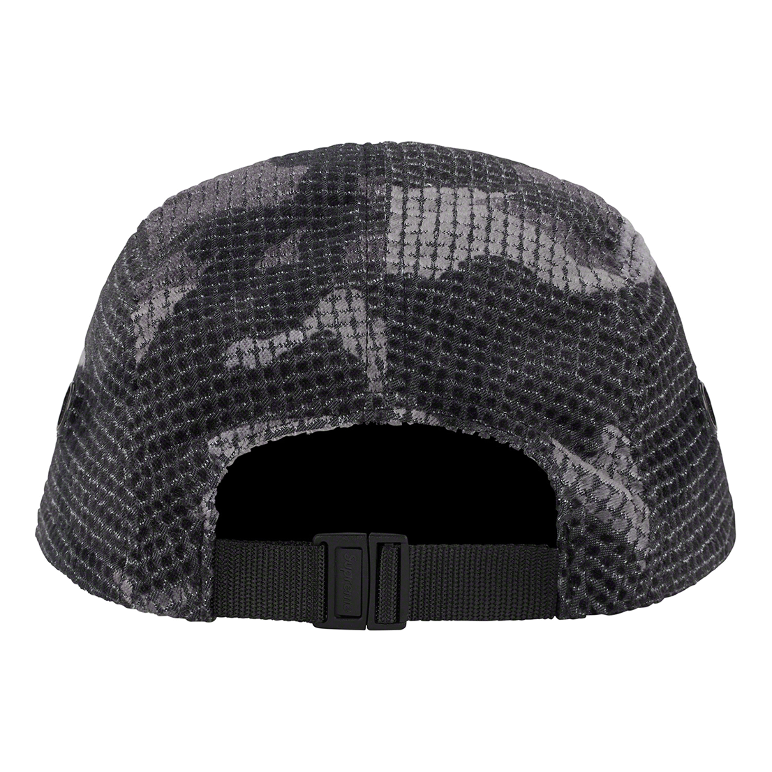 Supreme Grid Velvet Camp Cap 'Black Grey' SUP-FW22-1034