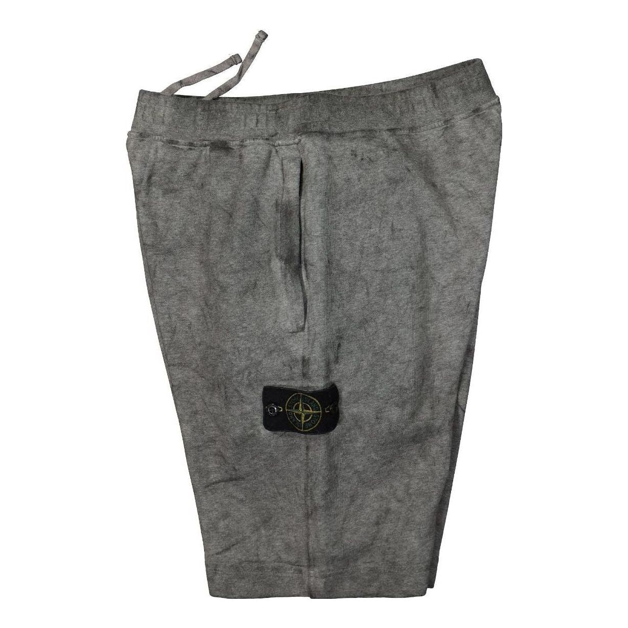 STONE ISLAND Patch Logo Fleece Shorts 'Melange Black' 741563690-V1M29