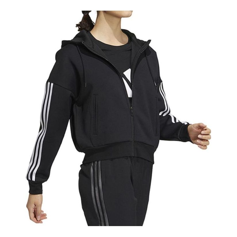 (WMNS) adidas Must Have Knit Jacket Asia Sizing 'Black' HM7046