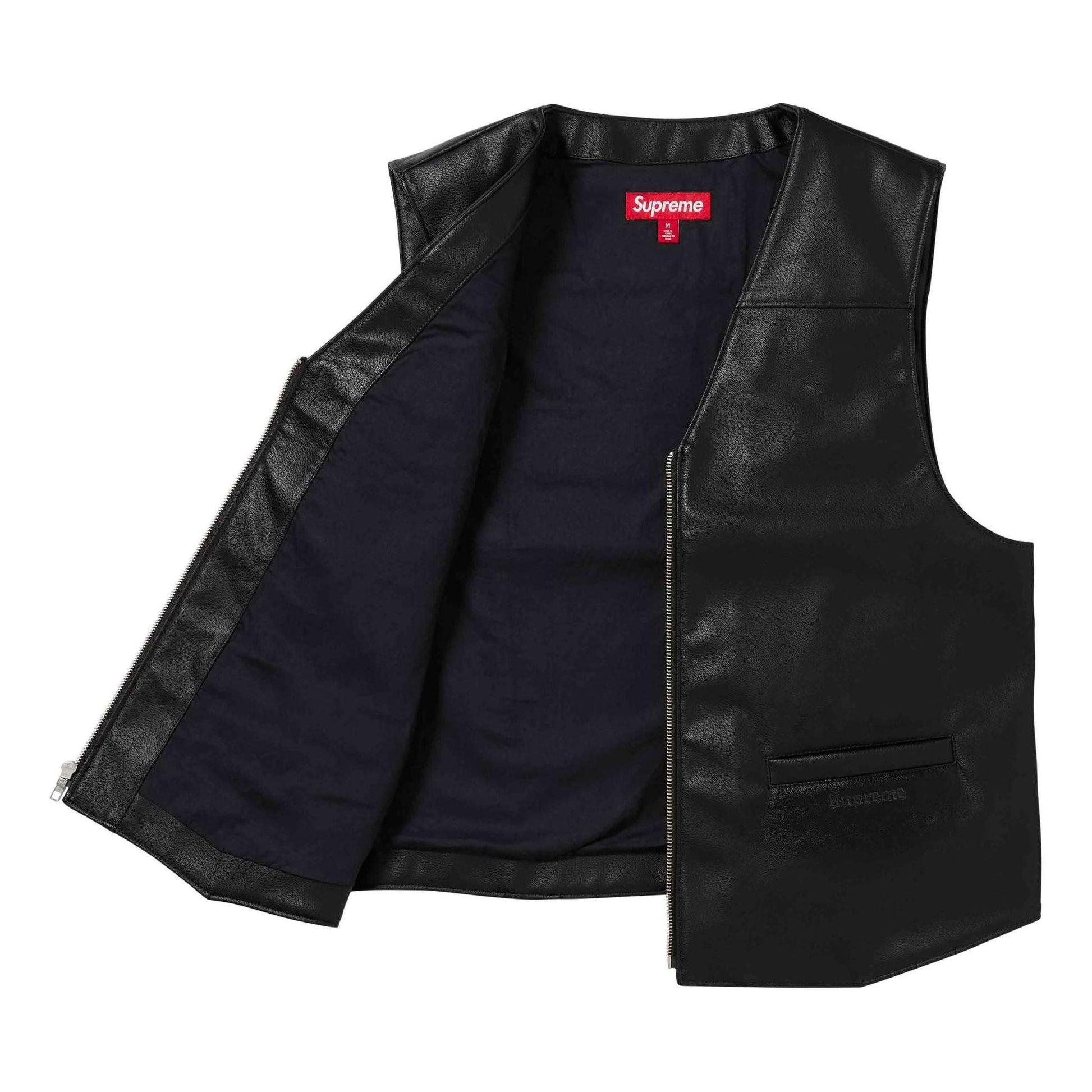 Supreme x Toy Machine Faux Leather Vest 'Black Red' SUP-SS24-074