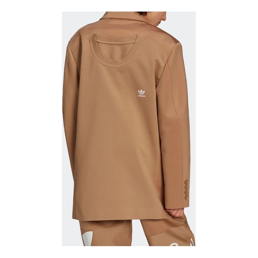 (WMNS) adidas Originals x Dry Clean Only Blazer Jacket Asia Sizing 'Brown' H59041