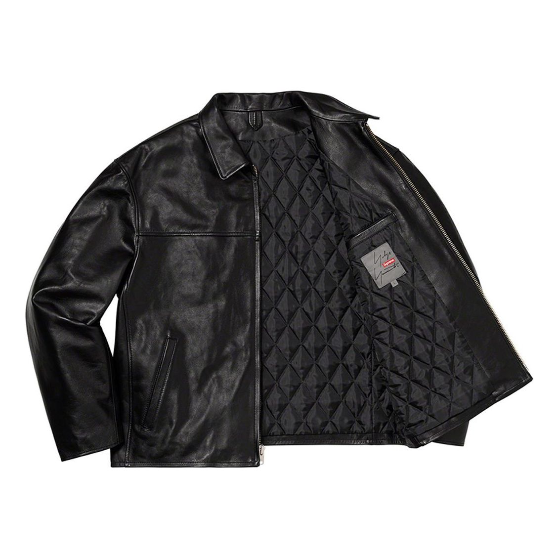 Supreme x Yohji Yamamoto Leather Work Jacket 'Black White Red' SUP-FW20-105